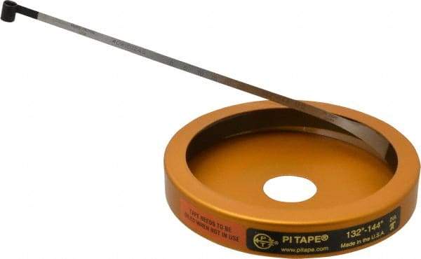 Made in USA - 0.001 Inch Graduation, 132 to 144 Inch Measurement, Spring Steel Diameter Tape Measure - 1/2 Inch Wide, 0.01 Inch Thick - Makers Industrial Supply