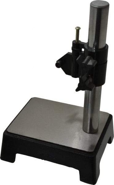 Value Collection - Steel, Rectangular Base, Comparator Gage Stand - 8-1/2" High, 5-1/2" Base Length x 4-1/4" Base Width x 2.16" Base Height, Includes Holder - Makers Industrial Supply