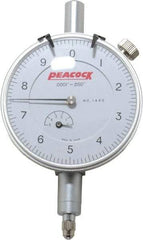 Peacock - 0.05" Range, 0-10 Dial Reading, 0.0001" Graduation Dial Drop Indicator - 2-3/64" Dial, 0.0003" Accuracy, Revolution Counter - Makers Industrial Supply