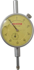 Peacock - 10mm Range, 0-100 Dial Reading, 0.01mm Graduation Dial Drop Indicator - 2-3/64" Dial, Revolution Counter - Makers Industrial Supply