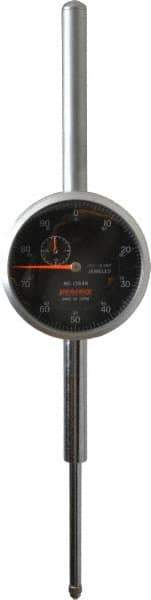 Peacock - 2" Range, 0-100 Dial Reading, 0.001" Graduation Dial Drop Indicator - 2-3/64" Dial, 0.005" Accuracy, Revolution Counter - Makers Industrial Supply