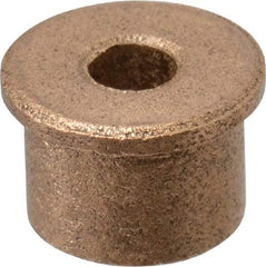 Boston Gear - 1/8" Inside x 5/16" Outside Diam, Oil Impregnated Bronze Sleeve Bearing - 3/8" Flange Outside Diam, 3/64" Flange Thickness, 1/4" OAL - Makers Industrial Supply