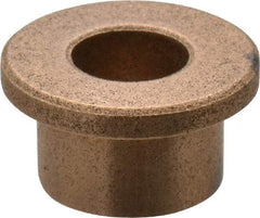 Boston Gear - 5/16" Inside x 1/2" Outside Diam, Oil Impregnated Bronze Sleeve Bearing - 11/16" Flange Outside Diam, 3/32" Flange Thickness, 3/8" OAL - Makers Industrial Supply