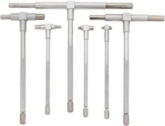 Value Collection - 6 Piece, 5/16 to 6 Inch, Hardened Tool Steel, Satin Chrome Finish, Telescoping Gage Set - 4 and 5 Inch Long Handles - Makers Industrial Supply