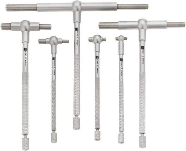 TESA Brown & Sharpe - 6 Piece, 5/16 to 6 Inch, Satin Chrome Finish, Telescoping Gage Set - Includes Plastic Case - Makers Industrial Supply