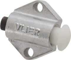 Vlier - 7/8" Base Width, 1/8" Stroke Len, 3/8" Stop Head OD, 21/32" Btw Mt Hole Ctrs, 19/32" Btw Mt Hole & Edge, Round Spring Locating Stop - 11/16" Body Len x 7/8" Body Width, 7/32" Base Thickness, 5.13 Lb Init, 10 Lb Mid, 14.9 Lb Final End Force - Makers Industrial Supply