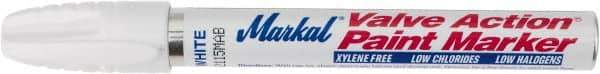 Markal - White Permanent Marker - Felt Tip - Makers Industrial Supply