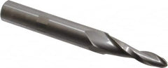 Onsrud - 1/4" Cutting Diam x 1-3/8" Length of Cut, 2 Flute, Upcut Spiral Router Bit - Uncoated, Right Hand Cut, Solid Carbide, 4" OAL x 1/2" Shank Diam, Ball End Taper - Makers Industrial Supply