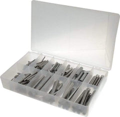 Made in USA - 500 Piece, 1/16 to 7/16" Pin Diam, Spring Pin Assortment - Zinc, Zinc Plated - Makers Industrial Supply