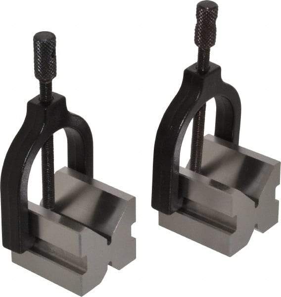 Value Collection - 14.29 to 1" Capacity, 90° Angle, Tool Steel V-Block - 1-3/4" Long x 1-19/32" Wide x 1-7/16" High, Sold as 2 Block Set - Makers Industrial Supply