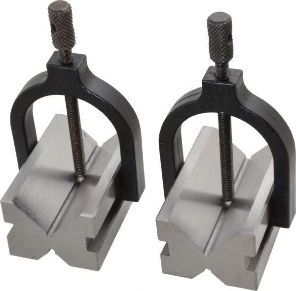 Value Collection - 17.46 to 1-1/2" Capacity, 90° Angle, Tool Steel V-Block - 2-3/4" Long x 1-3/4" Wide x 1-7/16" High, Sold as 2 Block Set - Makers Industrial Supply