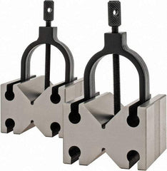 Value Collection - 25.4 to 1-1/2" Capacity, 90° Angle, Tool Steel V-Block - 2-3/4" Long x 2-1/2" Wide x 1-3/4" High, Sold as Matched Pair - Makers Industrial Supply