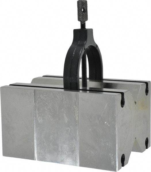 Value Collection - 31.75 to 2-1/8" Capacity, 90° Angle, Tool Steel V-Block - 4-7/8" Long x 3-1/2" Wide x 2-3/4" High, Sold as Matched Pair - Makers Industrial Supply