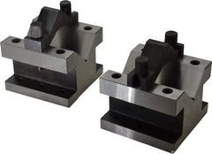 Value Collection - 2-9/16" Max Capacity, 90° Angle, Hardened Steel V-Block - 4-1/8" Long x 4-1/8" Wide x 3-1/16" High, Sold as 2 Block Set - Makers Industrial Supply