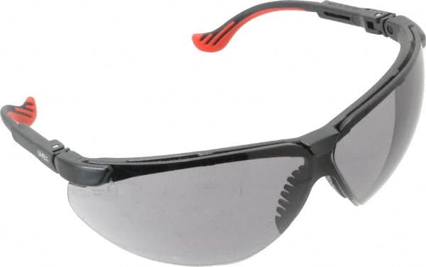 Uvex - Gray Lenses, Framed Safety Glasses - Scratch Resistant, Black Polycarbonate Frame, Adjustable Temples, Size Universal, Wrap Around - Makers Industrial Supply