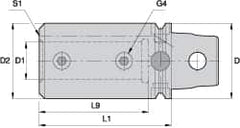 Kennametal - 20mm Bore Diam, 40mm Body Diam x 70mm Body Length, Boring Bar Holder & Adapter - 58mm Bore Depth, Internal & External Coolant - Exact Industrial Supply