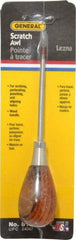 General - 6-1/2" OAL Steel Scratch Awl - Hardwood Handle - Makers Industrial Supply