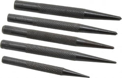 Value Collection - 5 Piece, 1/16 to 5/32", Center Punch Set - Round Shank, Comes in Vinyl Pouch - Makers Industrial Supply