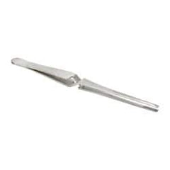 Value Collection - 6-1/2" OAL Stainless Steel Assembly Tweezers - Self-Closing, Blunt Serrated Points - Makers Industrial Supply