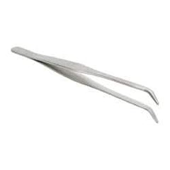 Value Collection - 6-1/2" OAL Stainless Steel Assembly Tweezers - Extra Long, Curved Smooth Points - Makers Industrial Supply