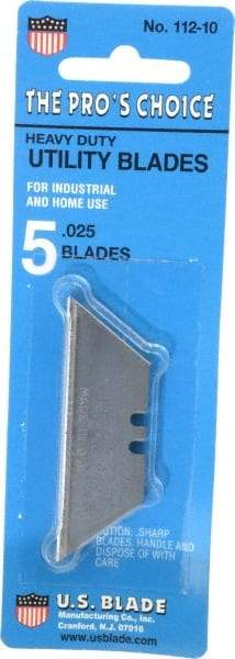 U.S. Blade - 5 Piece Steel Utility Knife Blade - 0.025" Blade Thickness - Makers Industrial Supply