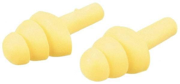 3M - Reusable, Uncorded, 25 dB, Flange Earplugs - Yellow, 100 Pairs - Makers Industrial Supply