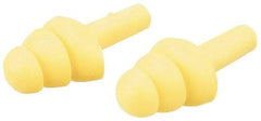 3M - Reusable, Uncorded, 25 dB, Flange Earplugs - Yellow, 100 Pairs - Makers Industrial Supply