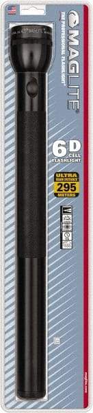 Mag-Lite - Krypton Bulb, 178 Lumens, Industrial/Tactical Flashlight - Black Aluminum Body, 6 D Batteries Not Included - Makers Industrial Supply