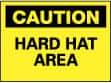 NMC - "Caution - Hard Hat Area", 10" Long x 14" Wide, Aluminum Safety Sign - Rectangle, 0.04" Thick, Use for Accident Prevention - Makers Industrial Supply