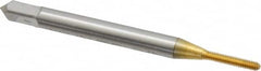 OSG - #0-80 UNF H2 Thread Limit Bottoming Thread Forming Tap - Cobalt, TiN Finish, 1-5/8" OAL, 5/16" Thread Length, Right Hand Thread, Series HY-PRO NRT - Makers Industrial Supply