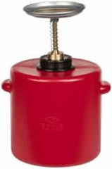 Eagle - 4 Quart Capacity, 13 Inch High x 7-3/4 Inch Diameter, Polyethylene Plunger Can - 5-1/4 Inch Dasher Diameter, Red, Approval Listing/Regulation FM - Makers Industrial Supply