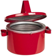 Eagle - 8 Quart Capacity, Coated Steel, Red Bench Can - 7 Inch High x 11-1/4 Inch Diameter, 2-1/2 Inch Dasher Diameter, Includes Lid - Makers Industrial Supply