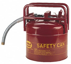 Eagle - 5 Gal Galvanized Steel Type II DOT Safety Can - 15-3/4" High x 12-1/2" Diam, Red with Yellow - Makers Industrial Supply