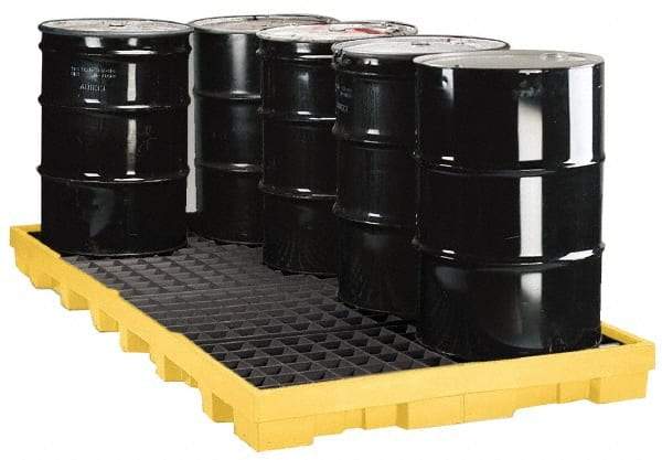 Eagle - 90 Gal Sump, 10,000 Lb Capacity, 8 Drum, Polyethylene Platform - 51-1/2" Long x 51-1/2, 102" Wide x 6-1/2" High - Makers Industrial Supply