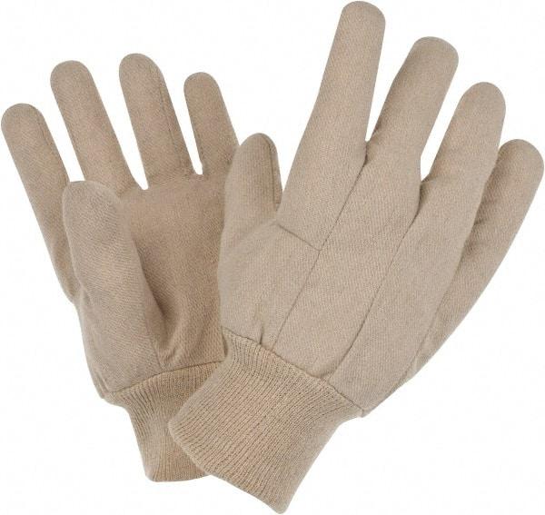 PRO-SAFE - Size Universal Cotton Canvas General Protection Work Gloves - For General Purpose, Uncoated, Knit Wrist Cuff, Full Fingered, Natural, Paired - Makers Industrial Supply