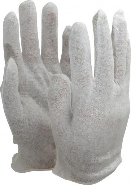 PRO-SAFE - Cotton General Protection Work Gloves - For Inspection, Uncoated, Slip-On Cuff, Full Fingered, White, Paired - Makers Industrial Supply