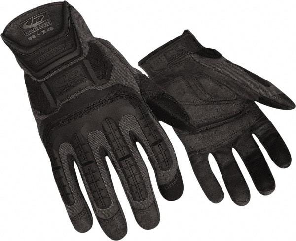 Ringers Gloves - Size S (8) Synthetic Blend (Padded not GEL) Anti-Vibration/Impact Protection Work Gloves - For Mechanic's & Lifting, Uncoated, Elastic Band Cuff, Black, Paired - Makers Industrial Supply