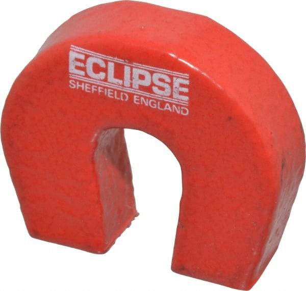 Eclipse - 19/64" Overall Width, 1-1/8" Deep, 1" High, 2-3/4 Lb Average Pull Force, Alnico Horseshoe Magnet - 550°C Operating Temprature, 1/4" Gap Width, 7/16" Pole Width, Grade 5 Alnico - Makers Industrial Supply