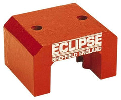 Eclipse - 2 Hole, 0.374" Hole Diam, 3-1/4" Overall Width, 3-1/8" Deep, 2-1/8" High, 101 Lb Average Pull Force, Alnico Power Magnets - 20.65mm Pole Width, 550°C Max Operating Temp, Grade 5 Alnico - Makers Industrial Supply