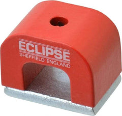 Eclipse - 1 Hole, 0.1969" Hole Diam, 51/64" Overall Width, 1-3/16" Deep, 51/64" High, 9.5 Lb Average Pull Force, Alnico Power Magnets - 7.5mm Pole Width, 550°C Max Operating Temp, Grade 5 Alnico - Makers Industrial Supply