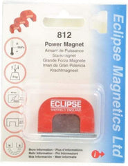 Eclipse - 1 Hole, 0.1969" Hole Diam, 63/64" Overall Width, 1-37/64" Deep, 63/64" High, 20 Lb Average Pull Force, Alnico Power Magnets - 10mm Pole Width, 550°C Max Operating Temp, Grade 5 Alnico - Makers Industrial Supply