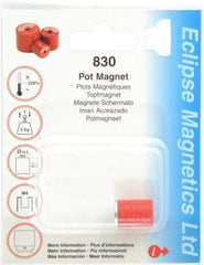 Eclipse - 1/2" Diam, M4 Thread, 2.5 Lb Average Pull Force, Mild Steel, Alnico Pot Magnets - 220°C Max Operating Temp, 5/8" High, Grade 5 Alnico - Makers Industrial Supply