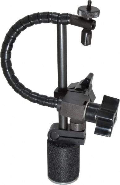 Flexbar - 25 Lb Magnetic Force, Fine Adjustment Indicator Positioner & Holder with Base - Post & Flexible Arm, Round Base, 1-1/8" Base Diam, 1-3/8" Base Height - Makers Industrial Supply