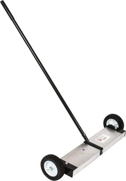 Mag-Mate - 24" Long Push Magnetic Sweeper with Wheels - 5" Wide x 5" High x 48" Long, 6" Wheel Diam, 2" Clearance - Makers Industrial Supply