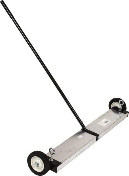 Mag-Mate - 36" Long Push Magnetic Sweeper with Wheels - 5" Wide x 5" High x 48" Long, 6" Wheel Diam, 2" Clearance - Makers Industrial Supply