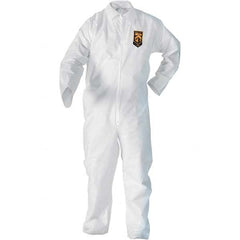 KleenGuard - Size M SMS General Purpose Coveralls - White, Zipper Closure, Elastic Cuffs, Elastic Ankles, Serged Seams - Makers Industrial Supply