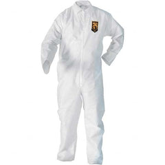 KleenGuard - Size XL SMS General Purpose Coveralls - White, Zipper Closure, Elastic Cuffs, Elastic Ankles, Serged Seams - Makers Industrial Supply