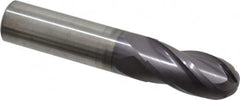 Atrax - 5/8" Diam, 1-1/4" LOC, 4 Flute Solid Carbide Ball End Mill - AlTiN Finish, Single End, 3-1/2" OAL, 5/8" Shank Diam - Makers Industrial Supply