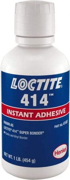 Loctite - 1 Lb Bottle Clear Instant Adhesive - Series 414, 24 hr Full Cure Time - Makers Industrial Supply