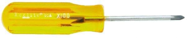 Xcelite - #0, 4-5/8" OAL, Standard Phillips Screwdriver - 2" Blade Length, Round Shank, Acetate Handle - Makers Industrial Supply